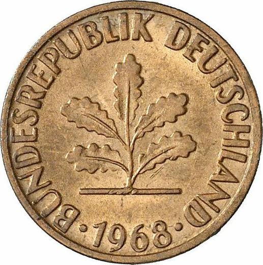 Reverse 1 Pfennig 1968 F - Coin Value - Germany, FRG