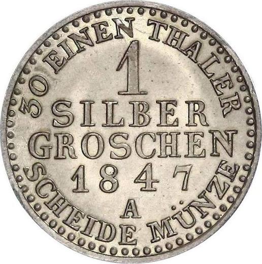Reverso 1 Silber Groschen 1847 A - valor de la moneda de plata - Lippe, Paulo Alexander Leopold II