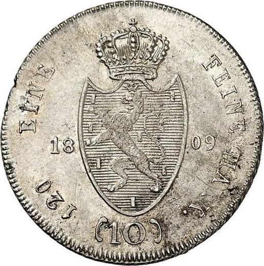 Reverse 10 Kreuzer 1809 L - Silver Coin Value - Nassau, Frederick Augustus