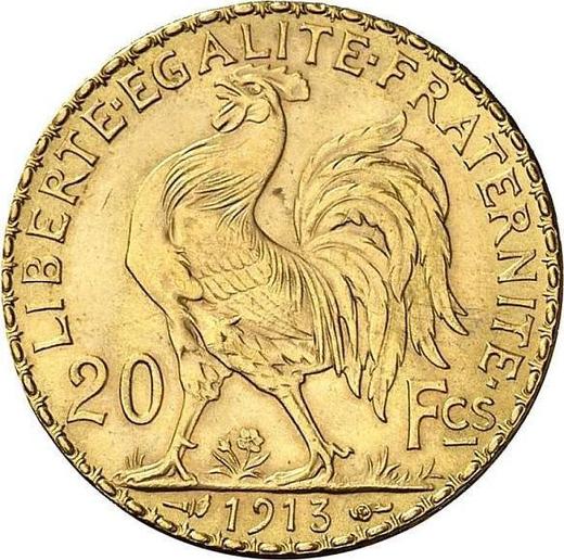 Reverse 20 Francs 1913 "Type 1907-1914" - Gold Coin Value - France, Third Republic
