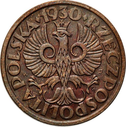 Obverse 1 Grosz 1930 WJ - Coin Value - Poland, II Republic
