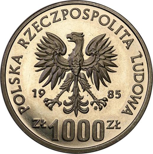 Awers monety - Próba 1000 złotych 1985 MW "Wiewiórka" Nikiel - cena monety - Polska, PRL