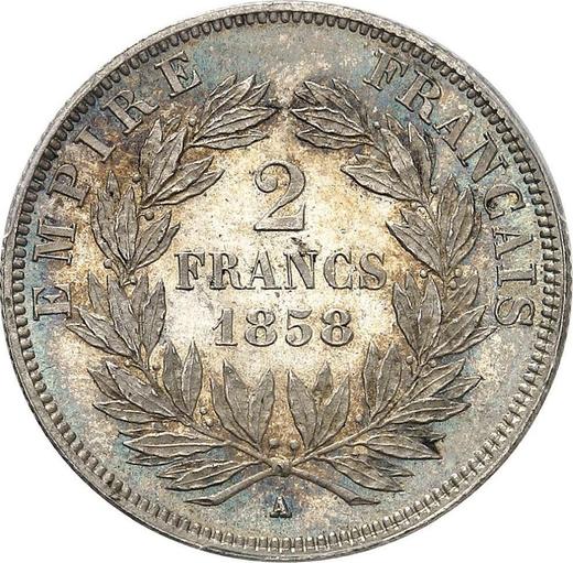 Reverse 2 Francs 1858 A "Type 1853-1859" - Silver Coin Value - France, Napoleon III