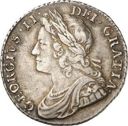 Obverse Shilling 1734 "Young Head" - Silver Coin Value - United Kingdom, George II