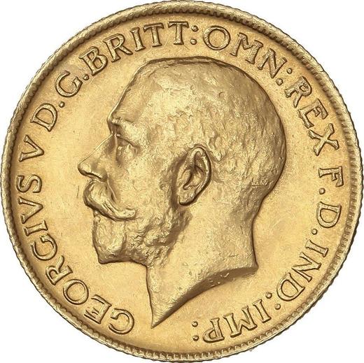 Аверс монеты - Соверен 1918 года S - цена золотой монеты - Австралия, Георг V