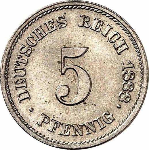Obverse 5 Pfennig 1888 J "Type 1874-1889" - Coin Value - Germany, German Empire
