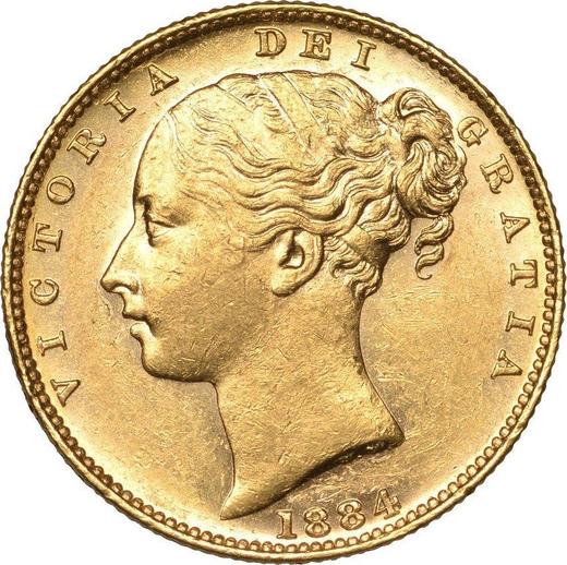 Obverse Sovereign 1884 M WW "Coat of arms" - Gold Coin Value - Australia, Victoria