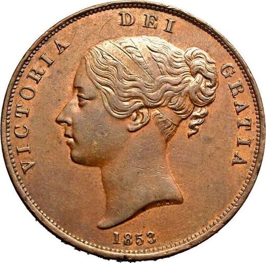 Avers 1 Penny 1853 WW "Typ 1839-1860" - Münze Wert - Großbritannien, Victoria