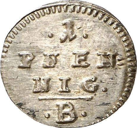 Rewers monety - 1 fenig 1799 B - cena srebrnej monety - Ansbach-Bayreuth, Fryderyk Wilhelm III