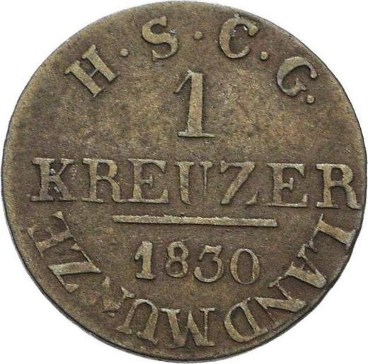 Revers Kreuzer 1830 EK - Silbermünze Wert - Sachsen-Coburg und Gotha, Ernst I