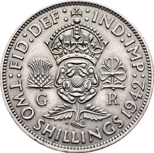 Rewers monety - 1 floren 1942 HP - cena srebrnej monety - Wielka Brytania, Jerzy VI