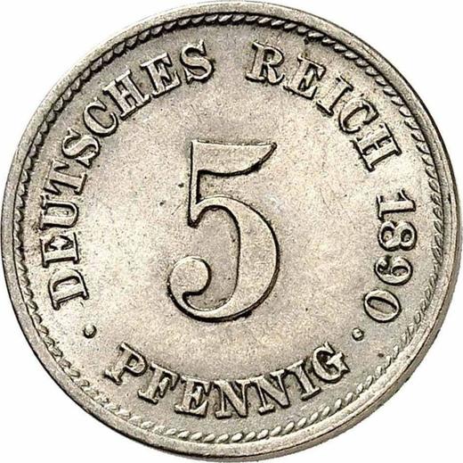 Obverse 5 Pfennig 1890 J "Type 1890-1915" - Coin Value - Germany, German Empire
