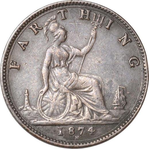 Reverse Farthing 1874 H -  Coin Value - United Kingdom, Victoria
