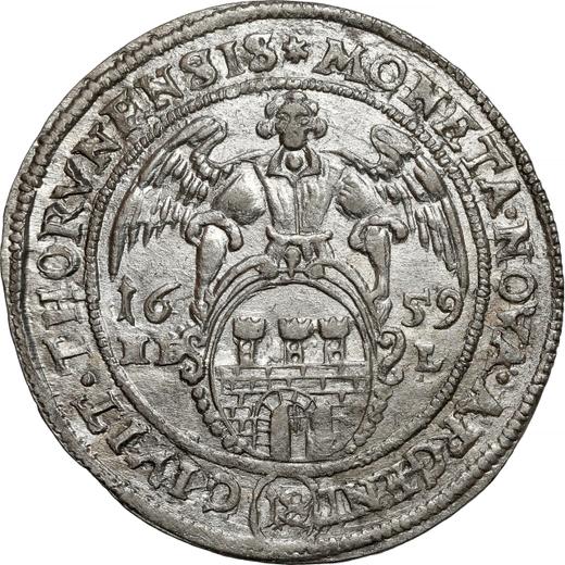 Reverse Ort (18 Groszy) 1659 HDL "Torun" - Silver Coin Value - Poland, John II Casimir