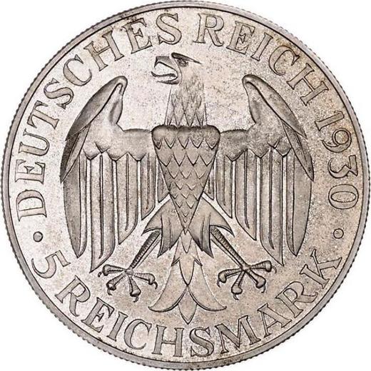 Obverse 5 Reichsmark 1930 A "Zeppelin" - Silver Coin Value - Germany, Weimar Republic