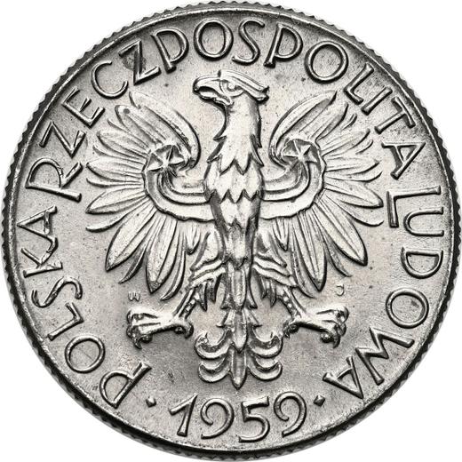 Avers Probe 5 Zlotych 1959 WJ JG "Fischer" Nickel - Münze Wert - Polen, Volksrepublik Polen