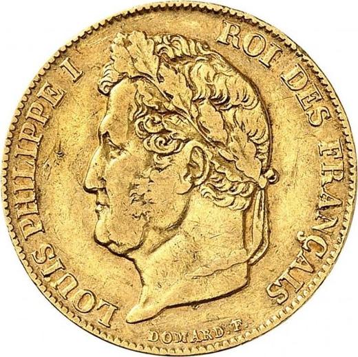 Obverse 20 Francs 1841 W "Type 1832-1848" - Gold Coin Value - France, Louis Philippe I