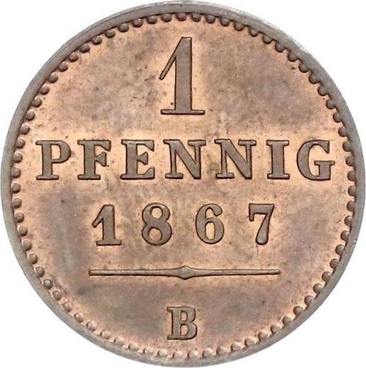 Reverse 1 Pfennig 1867 B -  Coin Value - Waldeck-Pyrmont, George Victor