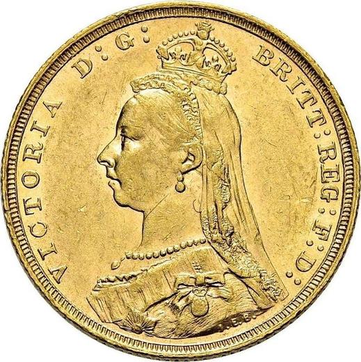Obverse Sovereign 1891 S JEB "Jubilee portrait" - Gold Coin Value - Australia, Victoria