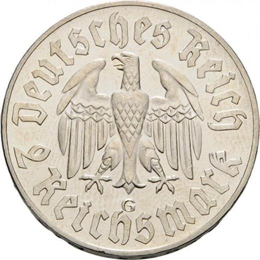 Reverso 2 Reichsmarks 1933 G "Martín Lutero" - valor de la moneda de plata - Alemania, Alemania nazi