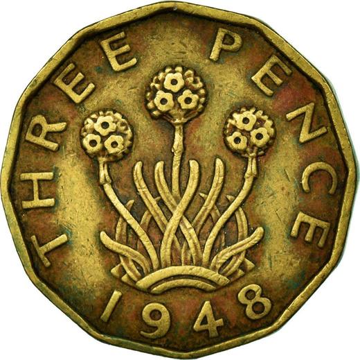 Reverso 3 peniques 1948 HP "Tipo 1937-1948" - valor de la moneda - Gran Bretaña, Jorge VI