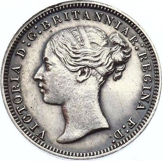 Obverse Threepence 1875 - Silver Coin Value - United Kingdom, Victoria
