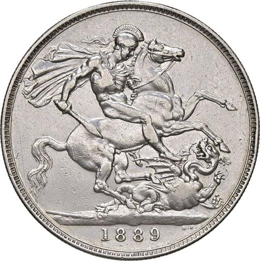 Реверс монеты - 1 крона 1889 года JEB "Юбилейный портрет" - цена серебряной монеты - Великобритания, Виктория