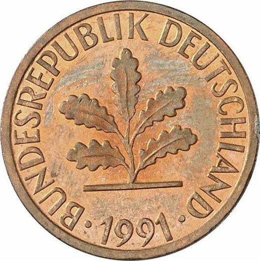 Reverse 1 Pfennig 1991 F -  Coin Value - Germany, FRG