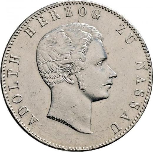 Obverse 2 Thaler 1844 - Silver Coin Value - Nassau, Adolphe