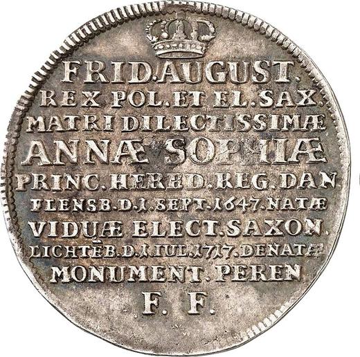 Rewers monety - 1/3 talara 1717 IGS "Na śmierć Anny Zofii" - cena srebrnej monety - Polska, August II Mocny