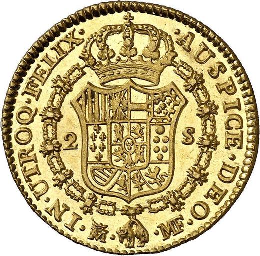 Reverse 2 Escudos 1800 M MF - Gold Coin Value - Spain, Charles IV