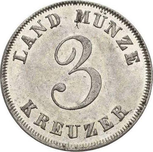 Reverso 3 kreuzers 1832 - valor de la moneda de plata - Sajonia-Coburgo-Gotha, Ernesto I