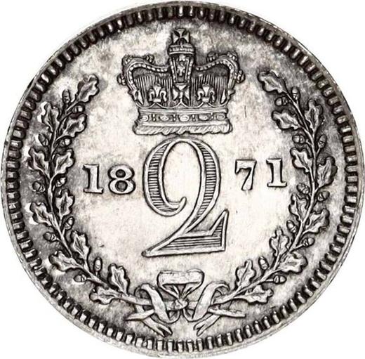 Reverso 2 peniques 1871 - valor de la moneda de plata - Gran Bretaña, Victoria