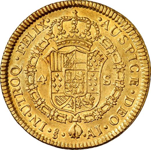 Reverse 4 Escudos 1800 So AJ - Gold Coin Value - Chile, Charles IV