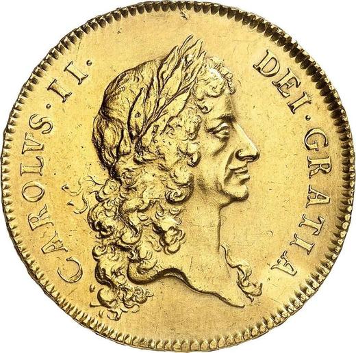 Obverse Five guineas 1672 "First laureated bust" - Gold Coin Value - United Kingdom, Charles II