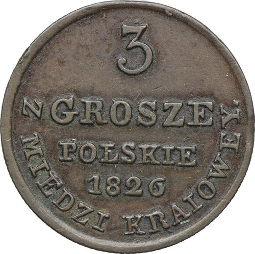 Reverse 3 Grosze 1826 IB "Z MIEDZI KRAIOWEY" -  Coin Value - Poland, Congress Poland