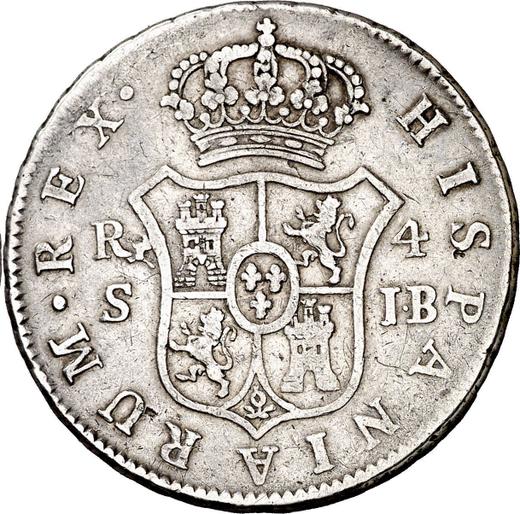 Reverso 4 reales 1825 S JB - valor de la moneda de plata - España, Fernando VII