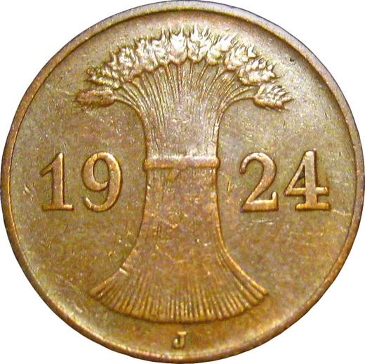 Reverse 1 Rentenpfennig 1924 J - Coin Value - Germany, Weimar Republic
