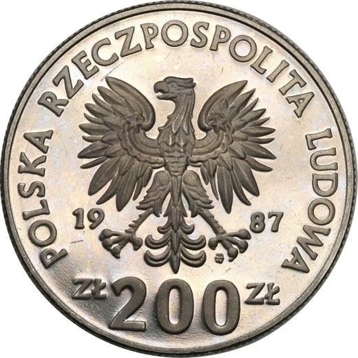 Anverso Pruebas 200 eslotis 1987 MW ET "Eurocopa 1988" Níquel - valor de la moneda - Polonia, República Popular