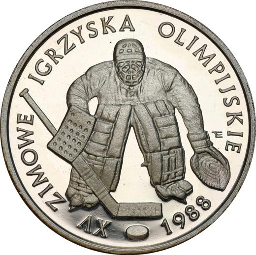Rewers monety - 500 złotych 1987 MW ET "XV Zimowe Igrzyska Olimpijskie - Calgary 1988" Srebro - cena srebrnej monety - Polska, PRL
