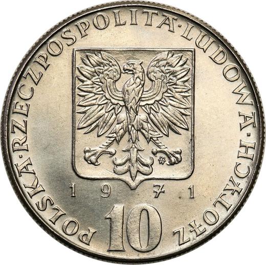 Awers monety - Próba 10 złotych 1971 MW "FAO" Nikiel - cena  monety - Polska, PRL