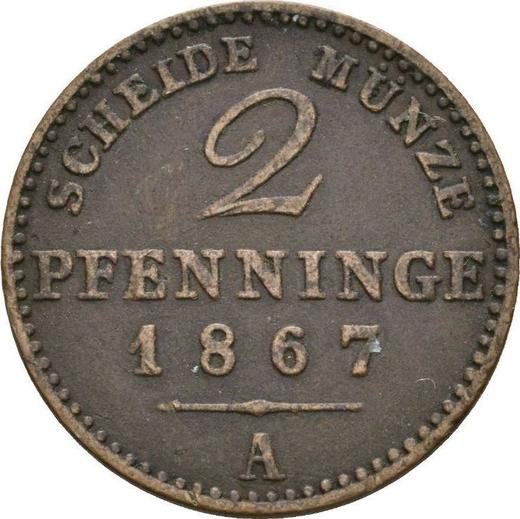 Reverse 2 Pfennig 1867 A -  Coin Value - Prussia, William I