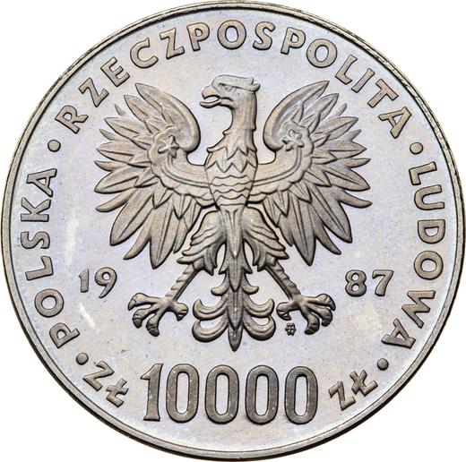 Obverse Pattern 10000 Zlotych 1987 MW SW "John Paul II" Nickel -  Coin Value - Poland, Peoples Republic