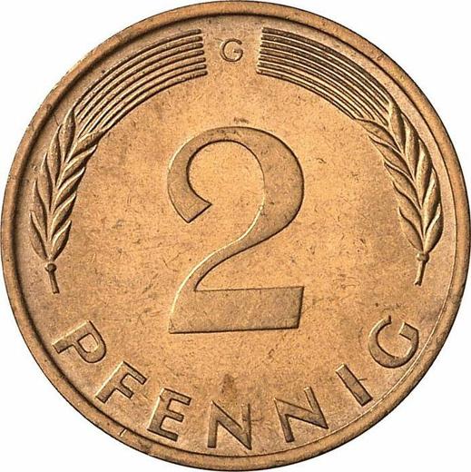Obverse 2 Pfennig 1974 G - Coin Value - Germany, FRG