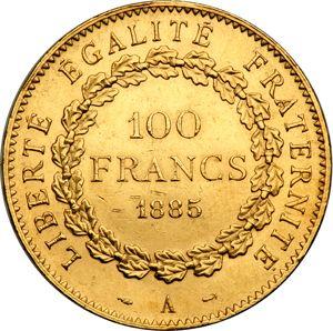Reverse 100 Francs 1885 A "Type 1878-1914" - Gold Coin Value - France, Third Republic