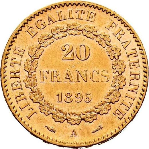 Reverse 20 Francs 1895 A "Type 1871-1898" - Gold Coin Value - France, Third Republic