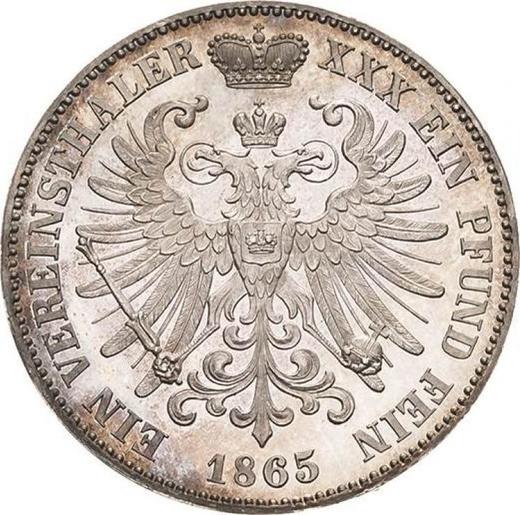 Reverse Thaler 1865 A - Silver Coin Value - Schwarzburg-Sondershausen, Günther Friedrich Karl II