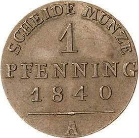 Reverse 1 Pfennig 1840 A -  Coin Value - Prussia, Frederick William III