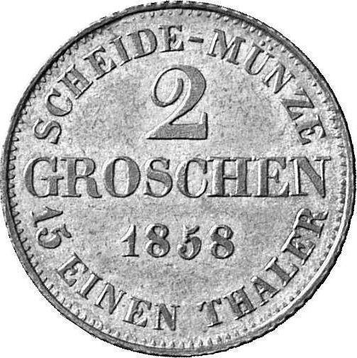 Reverse 2 Groschen 1858 F - Silver Coin Value - Saxe-Coburg and Gotha, Ernest II