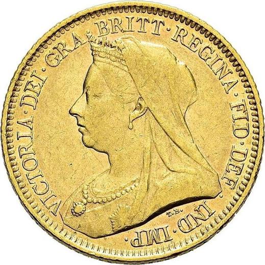 Awers monety - 1/2 suwerena 1893 S "Zasłonięta głowa" - cena złotej monety - Australia, Wiktoria